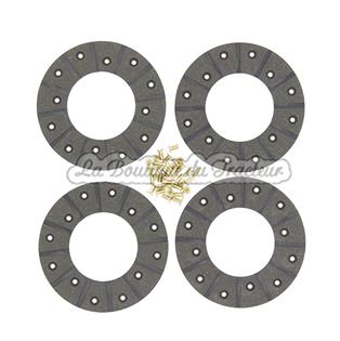 Renault 60S brake disc lining kit w/ rivets