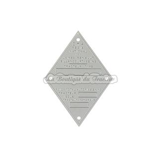 Renault identification plate in aluminum